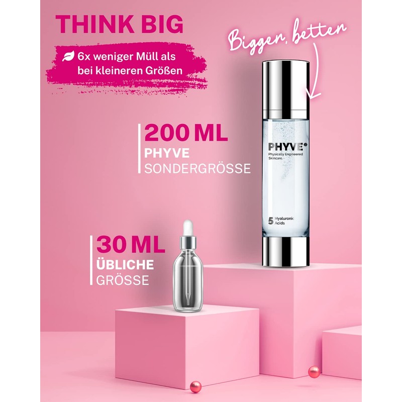 Hyaluronic Serum High Dose Phyve 200 ml, Vegan Moisturising Serum