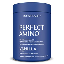 BodyHealth PerfectAmino Powder - BCAA and EAA Powder for Pre and Post Workout - Amino Acid Energy Drink for Men and Women to Support Lean Muscle and Recovery - Vanilla - 60 Servings