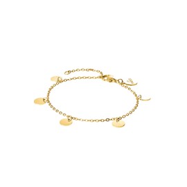 Purelei® Kalea Women's Anklet - Stainless Steel 18K Gold Plated / Rose Gold / Silver - With 5 Symbol Pendants - Adjustable 21-25 cm - Waterproof, One size, Stainless Steel, Agate