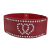 Unbranded Women Red Elastic Wide Friendship Statement Belt Hip High Waist Silver Heart S M