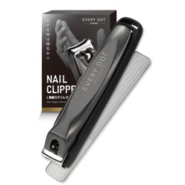 EVERYDOT Nail Clippers Premium Nail Clippers Set, Nano Glass File, Nail File Included, Gunmetal Black, Stainless Steel