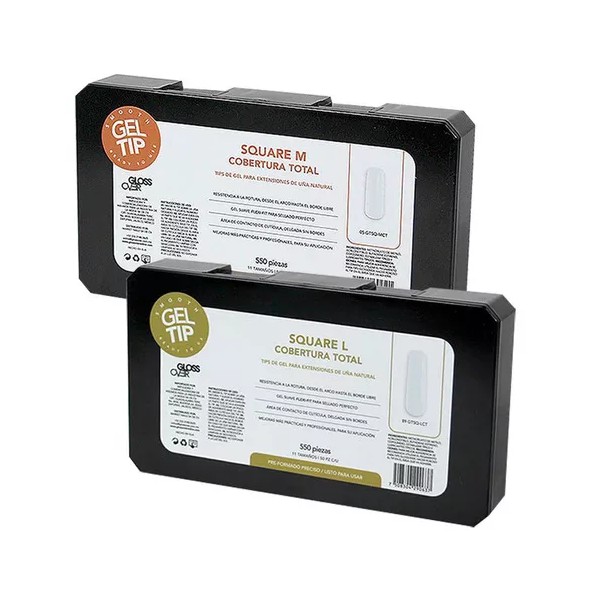 Gloss Over Tips Gel Suave Uñas Postizas Caja 550pzs Cuadrada