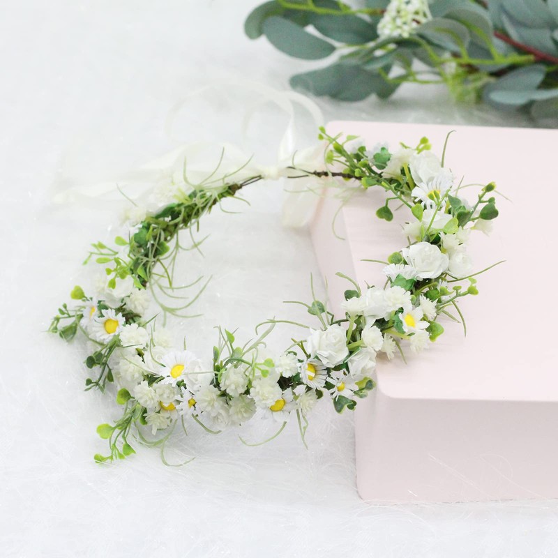 Floral Headpiece Bridal Flower Headband Boho Floral Crown Photo Prop