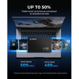 ORICO Y20 Unidad de estado sólido interna de 256 GB SATA SSD de 2.5 pulgadas, hasta 500 MB/s de velocidad de lectura, SATA III de 6 Gbps para computadora portátil de computadora NAS DIY unidad externa