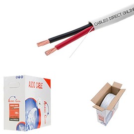 500ft 18AWG 2 Conductors (18/2) CL2 Rated Loud Speaker Cable Wire, Pull Box (for in-Wall Installation) (18AWG / 2 Conductors, 500ft)