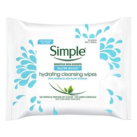Simple Water Boost Hydrating, Cleansing Face Wipes, 25 Ounce