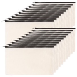 ASelected 20 Pack Zipper Blank Cloth Bags DIY Blank Cloth Bags Pencil Cases Painting Bags Cloth Bags Painting Bags Multi-purpose Linen Bags for Travel DIY Craft School