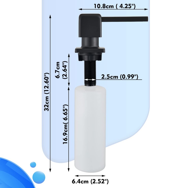 CREA Kitchen Sink Soap Dispenser, Built in Hand Soap Dispenser