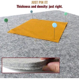Wool Pressing Mat 24" x 17" for Quilting | 100% Pure New Zealand Wool Mat for Sewing and Ironing | Large Size and Comes with Silicone Iron Pad Included