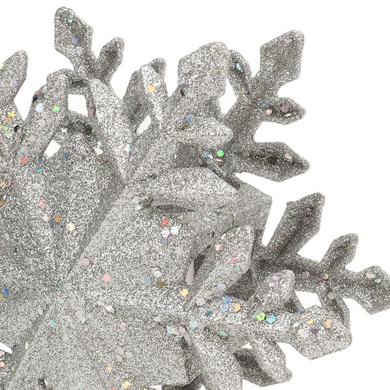 Silver Snowflake Christmas Tree Topper Lighted 3D PVC Christmas Tree