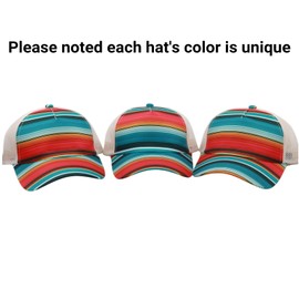 ProMindFun Caballo para mujer, gorras de béisbol desordenadas, gorras de béisbol desgastadas, sin construir, sombrero de papá para niñas, camionero, 01-wonderful Color Pattern, 7