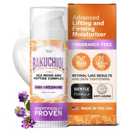 LilyAna Naturals Bakuchiol Face Lift Cream with Sea Moss and Peptide Complex - Face Cream for Women - Moisturizing and Lifting Facial Cream - Anti-Aging Overnight Moisturizer - Made in the USA - 1 oz