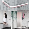 SIKAIQI Stretchable 304 Stainless L Shaped Bathroom Bathtub Corner Shower