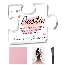 COJOSQC Acrylic Block Puzzle Decorations, Thoughtful Bestie Gifts for Women, Unique Birthday, New Year, Christmas, and BFF Gifts for Friends, Friendship, Work Bestie & Best Gift Ideas for Women