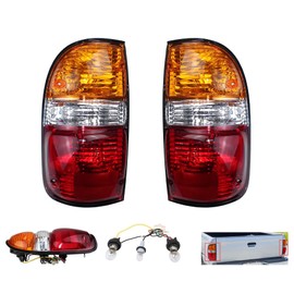 LEVANLIGHT Right+Left Side Rear Tail Brake Light Lamp Tail Light Replacement For Toyota Tacoma 2001 2002 2003 2004 | 81560-04060 | 81550-04060| TO2800139 | TO2801139 (Red/Yellow Mask)