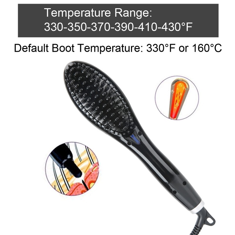 Hair Straightener Comb Ceramic Anion Temperature Control Hair Straightener Brush