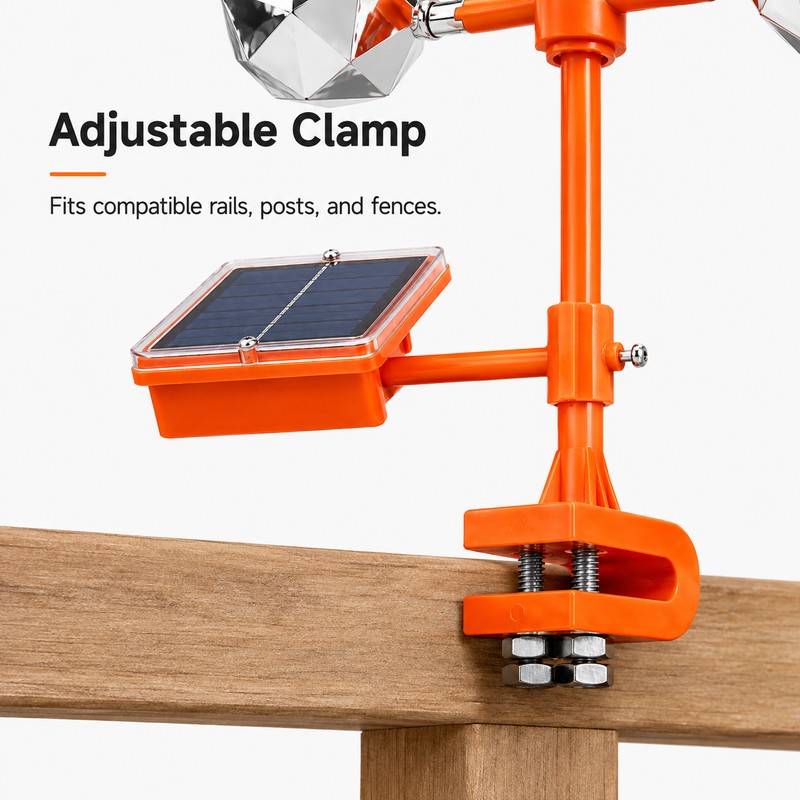 Solar Bird Repeller with Reflective Wind Spinner and Audible Sounds