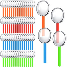 Kingdder 100 Pcs Magnifying Glasses Bulk Handheld Magnifying Glasses for Science Class, Outdoor Exploration, Observation Educational Book Magazine (Colorful)