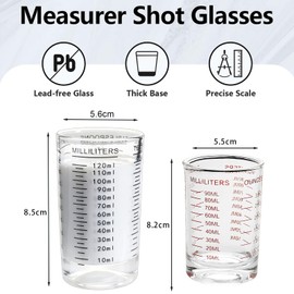 Cl Messbecher Cocktail, Messbecher Cocktail, Cocktail Messbecher, 2 Stück Messbecher, Messbecher Klein, Messbecher 90ml Und 120ml, Messbecher Glas, Measuring Cups, Messbecher 50ml