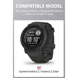 Yaekea 3 Pack Screen Protector for Garmin Instinct 2/Instinct 2 Solar Smartwatch, Anti scratch, 9H Hardness Tempered Glass Screen Protective Film, Bubble Free