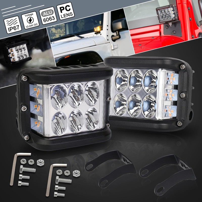 POVTOR Side Shooter LED Pod Lights - 4 inch Off