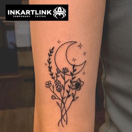 INKARTLINK Tattoos Set of 2 Juagua Tattoos 2 Weeks Long Lasting Waterproof Tattoo Stickers Tattoo Stickers for Men Women Trendy Women Long Lasting Disappearing Tattoos Wrist Arm Hand Back Feet Tummy Clavicle Flower