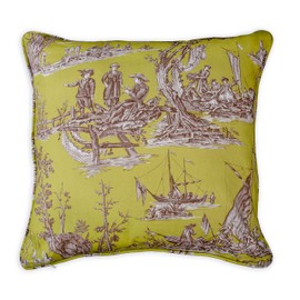 Maison d' Hermine Calais - Celery 100% Cotton Decorative Pillow Cover for Couch Sofa Cushion Covers Bedroom Home Living Room (20"x20")