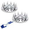 New ABS Plastic Chromed Hubcaps Front and Rear Wheel Axle