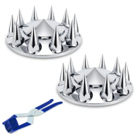 New ABS Plastic Chromed Hubcaps Front and Rear Wheel Axle Cover Set with 33mm Push-On Lug Nut Covers for Semi Trucks 03 SCREW FTSpecification: SET