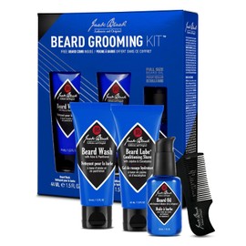 Jack Black - Beard Grooming Kit - Beard Wash, Beard Lube Conditioning Shave, Beard Oil, Beard Comb, Helps Soften Facial Hair, Pre-Shave Oil, Shave Cream, Sulfate-Free Formula, 4-Piece Kit