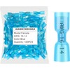 haisstronica 100pcs Blue Heat Shrink Female Spade Connectors,16-14 Gauge Insulated