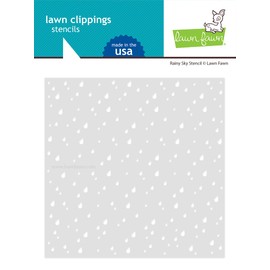Lawn Fawn Bundle of 4 Stencils - Spring Blossoms Background, Skinny Stripes, Clover Background and Rainy Sky Plus (1) Stencil Storage Pocket