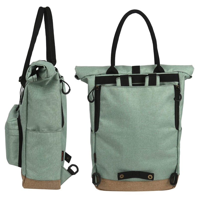 TOURBON Nylon Roll-Top Clip-On Market Shopper Bicycle Bag Backpack Shoulder