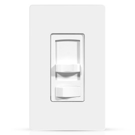 Dimmer Light Switch, for 300W Dimmable LED/CFL Lights and 600W Incandescent/Halogen, Single Pole/3-Way LED Slide Dimmer, Wall Plate Included, UL Listed, White