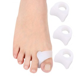 Gel Zehenspreizer mit Schleife Vielfalt Pack 4 Pack â Weicher Hochwertiger Zehenschutz, Zehenteiler Zehentrenner â Zehenspanner Zehen-Korrektur GroÃ