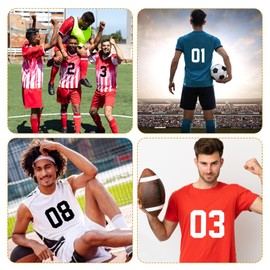 22 Pcs 8" Iron on Numbers, 0 to 9 T Shirt Heat Transfer Numbers for Team Uniforms, Sports T-Shirts, Football, Basketball, Baseball Jersey Number Iron-on Appliques for Fabric Clothing (Black, White)