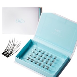Ollio Single Glue-Free Partial False Eyelashes, 24 Bundles Set, Korean Cosmetics (Voluminous M, 10mm (3 Bundles))