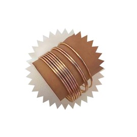 Aneneiceera Punk Layered Bangle Bracelet Gold Thin Metal Cuff Bracelets Multi Layer Cuff Bracelet Chunky Hammered Cuff Bracelet Lightweight Open Cuff Hand Bracelet Jewelry for Women and Girls(Style A)