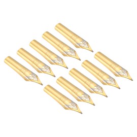 PATIKIL 0.5-0.7mm Line Width Fountain Pen Nib Replacement, 10 Pack 304 Stainless Steel Ink Dip Calligraphy Pen Nib for Drawing Writing, 2 Colors