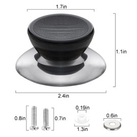 4 Pcs Pot Lid Knobs, Universal Pot Lid Cover Knob Replacement, Heat Resistant Kitchen Cookware Knob Handle, Bakelite Circular Handgrip Knobs for Casserole Kettle Glass Pot Pan Saucepan