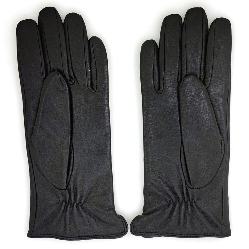 ZLUXURQ Womens Italian Soft Genuine Lambskin Leather Touchscreen Black Winter