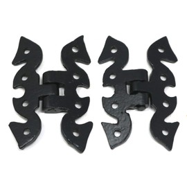 2 x fiXte Antique Black Butterfly Hinges Traditional Rustic Design Cabinet Cupboard Door Decorative Hinges