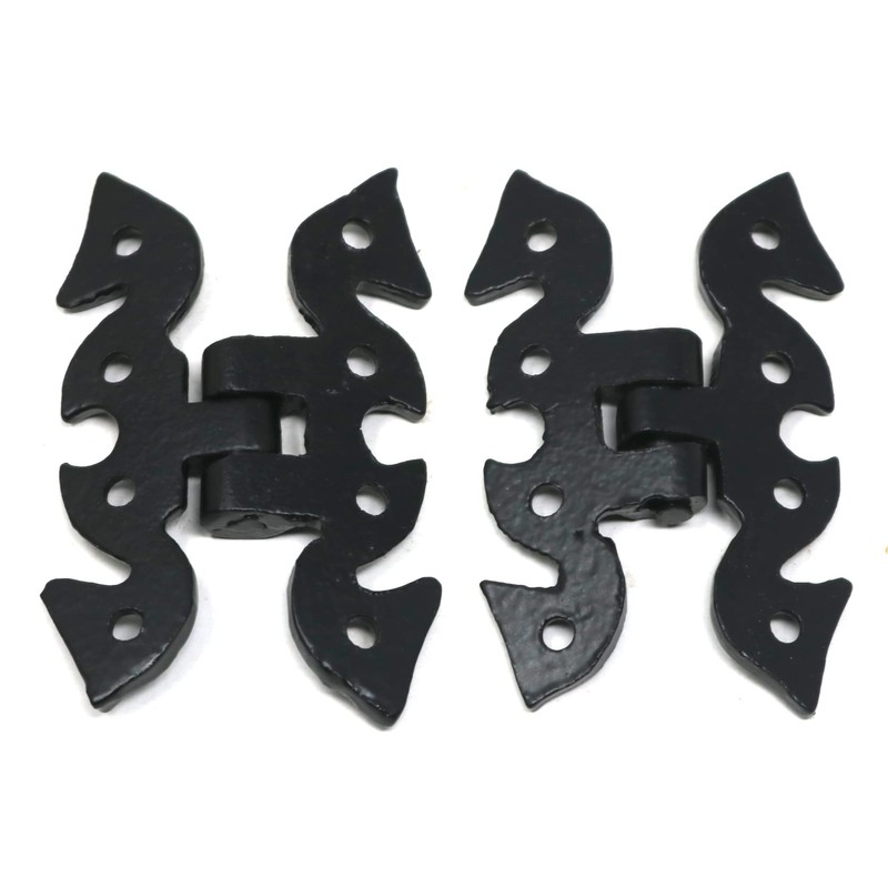 2 x fiXte Antique Black Butterfly Hinges Traditional Rustic Design