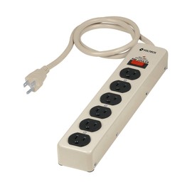 Volteck MUL-660, Multicontacto uso rudo, 6 entradas, supresor, 600 joules