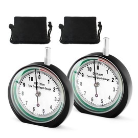 MEANLIN MEASURE Tire Tread Depth Gauge with Color Coded Professional, Dial Type Tire Tread Depth Gauge for Motorcycle, car,Truck and Bus (2PCS)