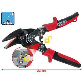 KS Tools 118.0045 Template cutting shear with lever gearing, right handed cut