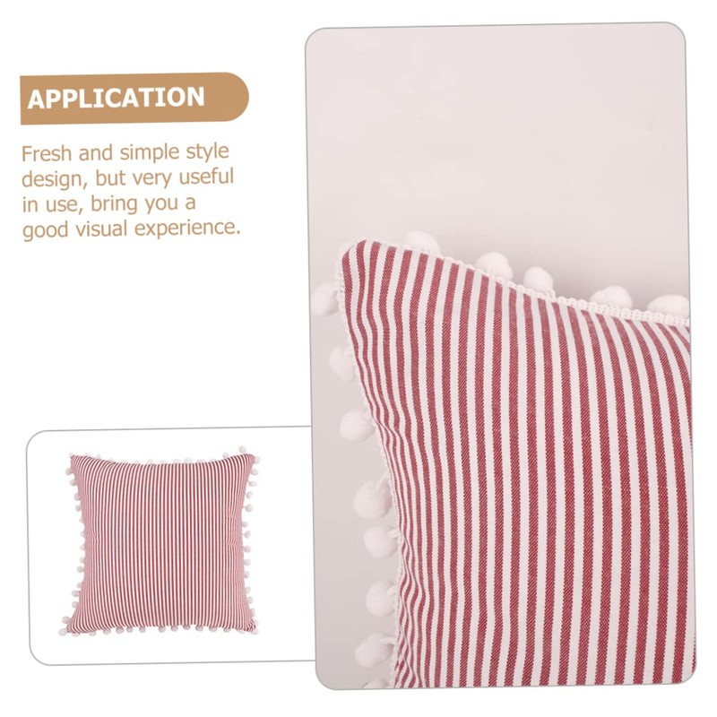 CHILDWEET Soft Stripe Throw Pillow Cover Creative Red Striped Design