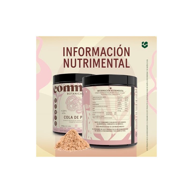 COMMONS Hongos Adaptógenos Hongo Cola de Pavo Extracto en Polvo
