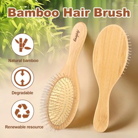 Arshray Bamboo Paddle Comb,Metal Pin Comb,Wet and Dry,Steel Bristle Brush,Bamboo Hair Brush,Heavy Curling Comb,Airbag Massage,Reduce Static Electricity