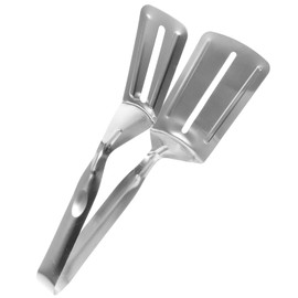 KICHOUSE Practical Cooking Tool Multi-use Frying Shovel Spatula Tong Stainless Steel Steak Clamp Kitchen Gadget